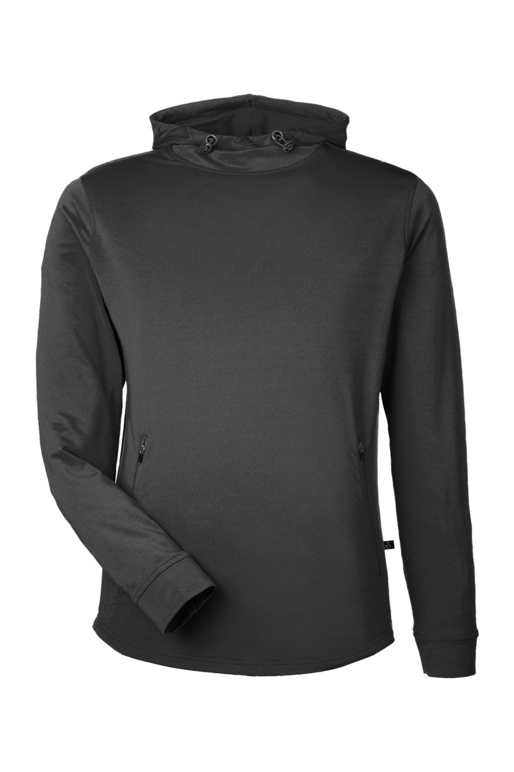 Swannies Golf SWI600 Mens Ivy Hooded Sweatshirt Hoodie w/ Pouch Pocket Black Flat Front