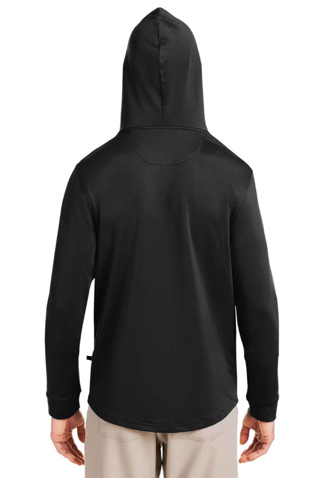 Swannies Golf SWI600 Mens Ivy Hooded Sweatshirt Hoodie w/ Pouch Pocket Black Model Back