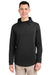 Swannies Golf SWI600 Mens Ivy Hooded Sweatshirt Hoodie w/ Pouch Pocket Black Model Front