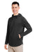 Swannies Golf SWI600 Mens Ivy Hooded Sweatshirt Hoodie w/ Pouch Pocket Black Model Side