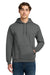 Gildan 12500 Mens DryBlend Moisture Wicking Hooded Sweatshirt Hoodie w/ Pouch Pocket Charcoal Grey Model Front