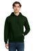 Gildan 12500 Mens DryBlend Moisture Wicking Hooded Sweatshirt Hoodie w/ Pouch Pocket Forest Green Model Front