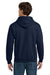 Gildan 12500 Mens DryBlend Moisture Wicking Hooded Sweatshirt Hoodie w/ Pouch Pocket Navy Blue Model Back