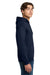 Gildan 12500 Mens DryBlend Moisture Wicking Hooded Sweatshirt Hoodie w/ Pouch Pocket Navy Blue Model Side