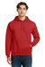 Gildan 12500 Mens DryBlend Moisture Wicking Hooded Sweatshirt Hoodie w/ Pouch Pocket Red Model Front