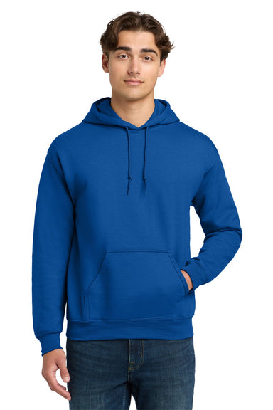 Gildan 12500 Mens DryBlend Moisture Wicking Hooded Sweatshirt Hoodie w/ Pouch Pocket Royal Blue Model Front