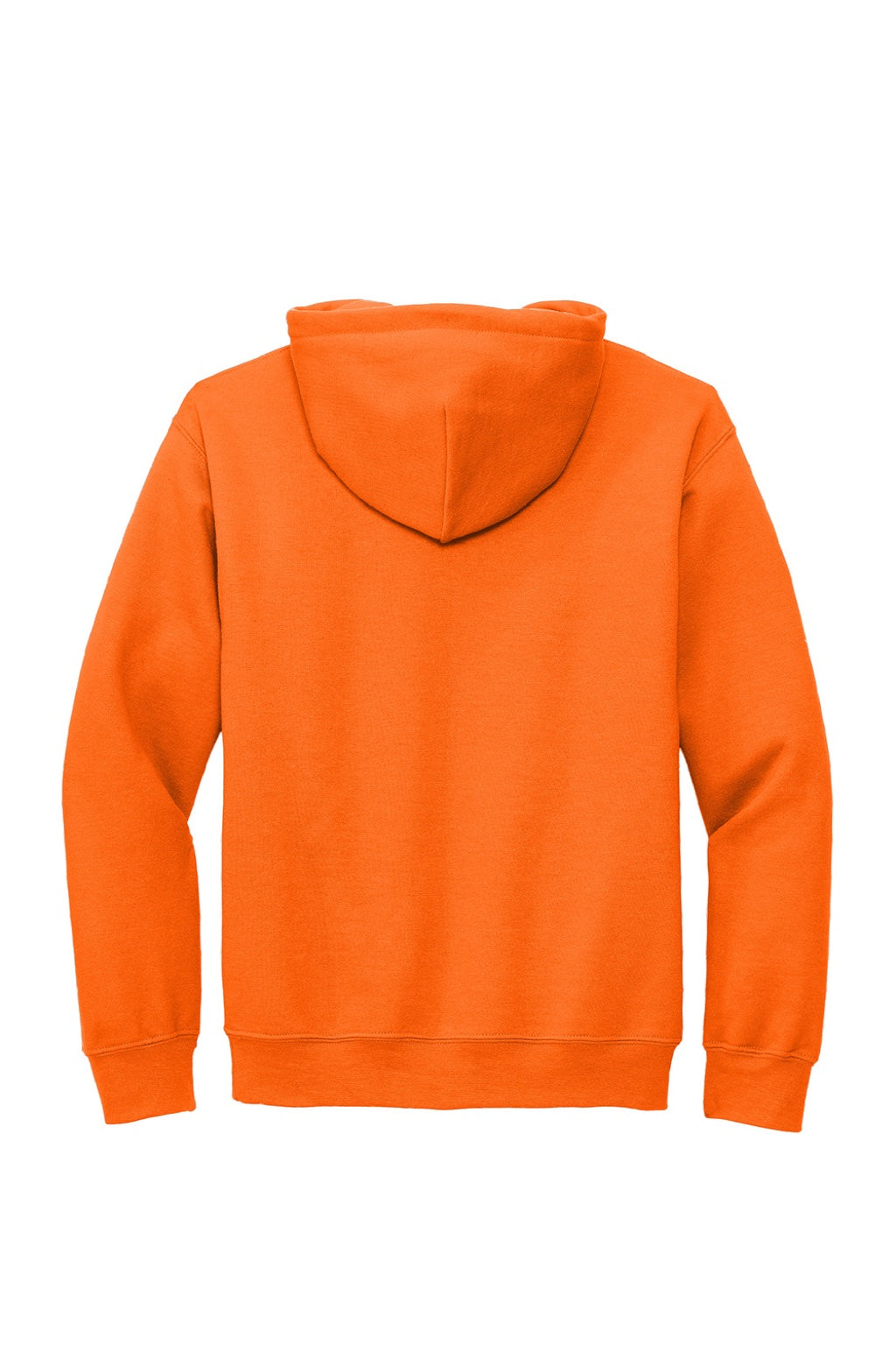 Gildan 12500 Mens DryBlend Moisture Wicking Hooded Sweatshirt Hoodie w/ Pouch Pocket Safety Orange Flat Back