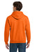 Gildan 12500 Mens DryBlend Moisture Wicking Hooded Sweatshirt Hoodie w/ Pouch Pocket Safety Orange Model Back