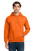 Gildan 12500 Mens DryBlend Moisture Wicking Hooded Sweatshirt Hoodie w/ Pouch Pocket Safety Orange Model Front