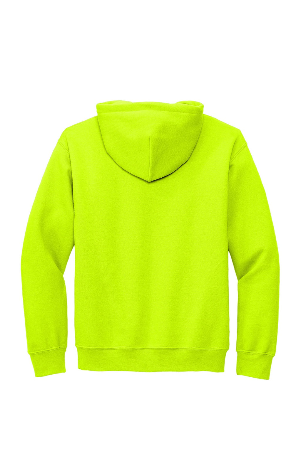 Gildan 12500 Mens DryBlend Moisture Wicking Hooded Sweatshirt Hoodie w/ Pouch Pocket Safety Green Flat Back