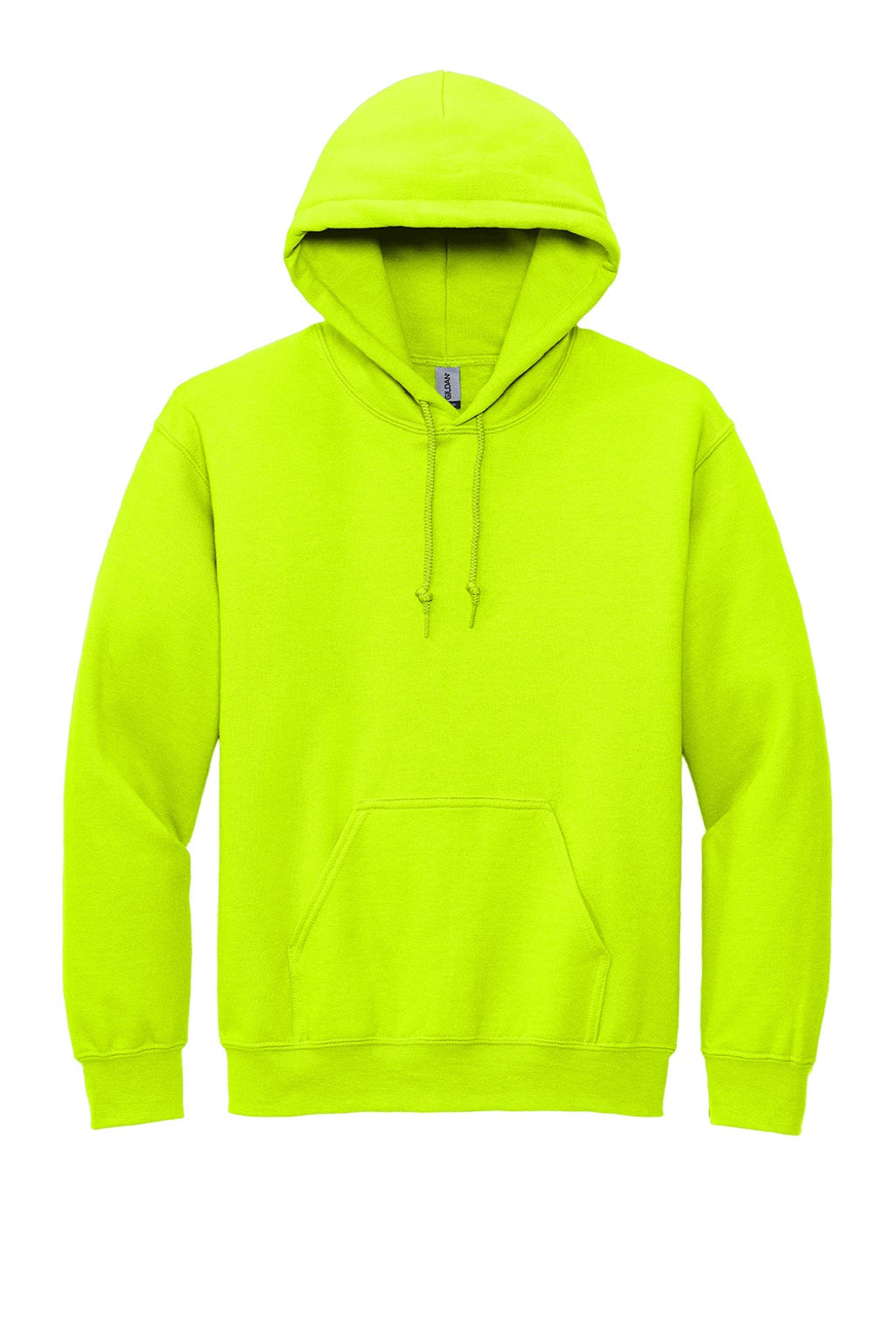 Gildan 12500 Mens DryBlend Moisture Wicking Hooded Sweatshirt Hoodie w/ Pouch Pocket Safety Green Flat Front