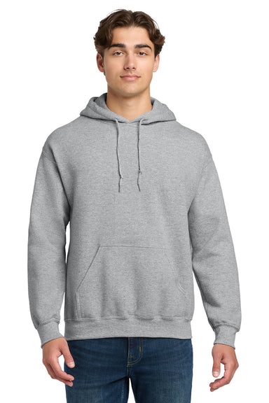 Gildan 12500 Mens DryBlend Moisture Wicking Hooded Sweatshirt Hoodie w/ Pouch Pocket Sport Grey Model Front