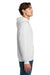 Gildan 12500 Mens DryBlend Moisture Wicking Hooded Sweatshirt Hoodie w/ Pouch Pocket White Model Side