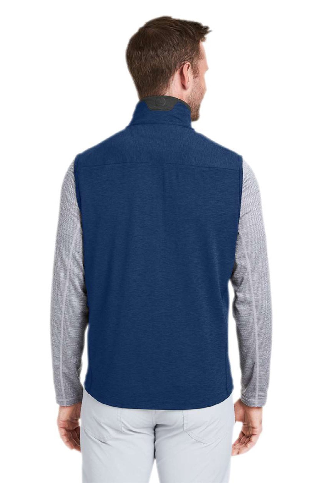 Vineyard Vines O001400 Mens On The Go Shep Full Zip Vest Deep Bay Blue Model Back