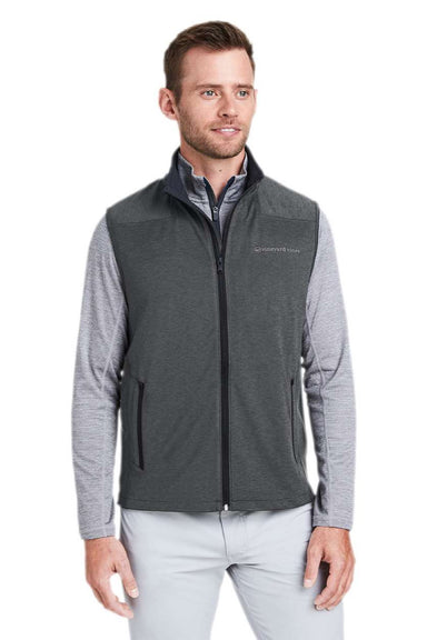 Vineyard Vines O001400 Mens On The Go Shep Full Zip Vest Jet Black Model Front