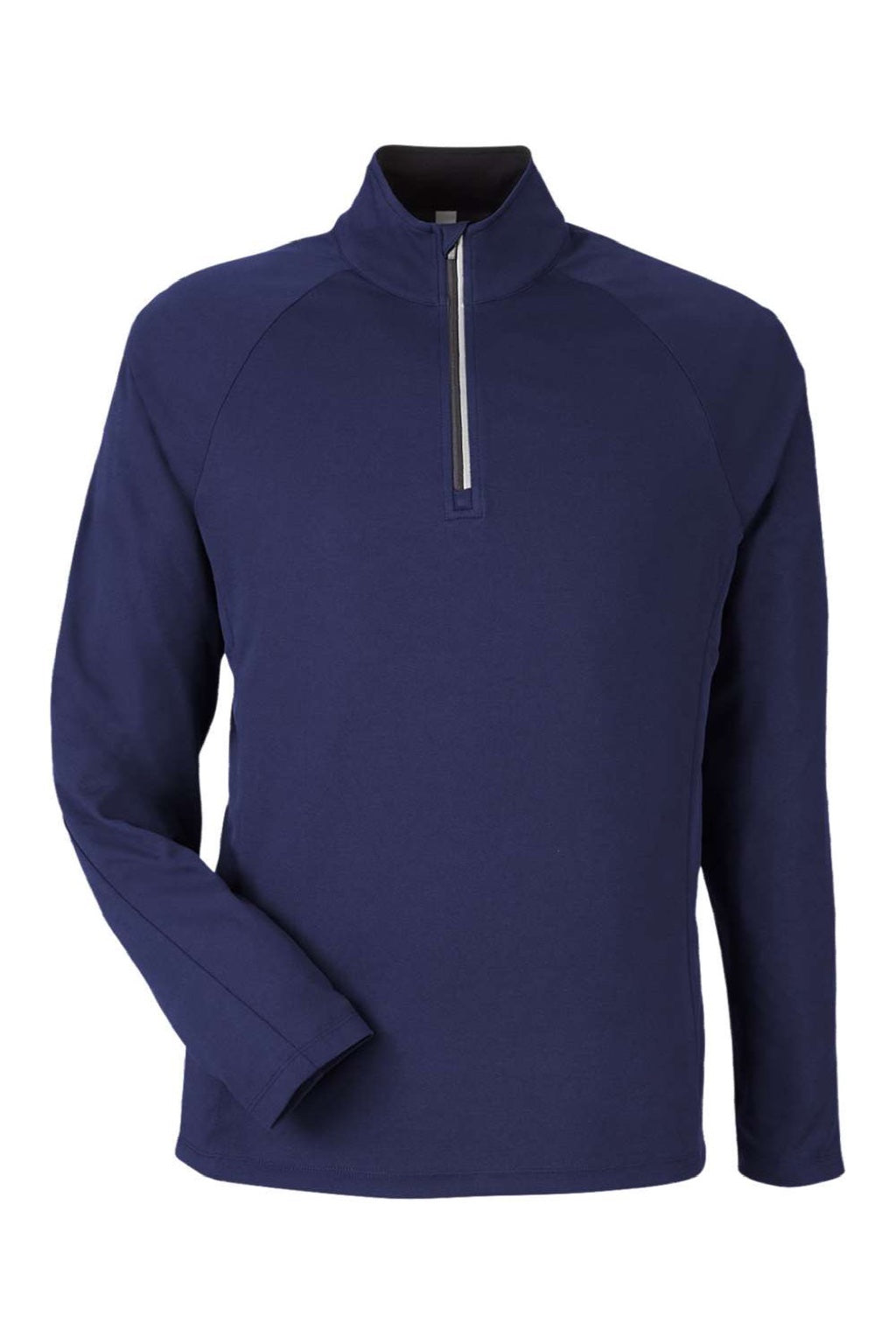 Core 365 CE418 Mens Origin Performance Pique 1/4 Zip Sweatshirt Heather Classic Navy Blue/Carbon Grey Flat Front