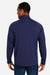 Core 365 CE418 Mens Origin Performance Pique 1/4 Zip Sweatshirt Heather Classic Navy Blue/Carbon Grey Model Back