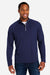 Core 365 CE418 Mens Origin Performance Pique 1/4 Zip Sweatshirt Heather Classic Navy Blue/Carbon Grey Model Front