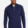 Core 365 Mens Origin Moisture Wicking Performance Pique 1/4 Zip Sweatshirt - Heather Classic Navy Blue/Carbon Grey - Coming Soon