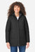 Core 365 CE725W Womens Inspire 3-in-1 Insulated Full Zip Hooded Jacket Black/Carbon Grey Model Front