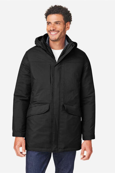 Core 365 CE725 Mens Inspire 3-in-1 Insulated Full Zip Hooded Jacket Black/Carbon Grey Model Front
