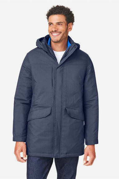 Core 365 CE725 Mens Inspire 3-in-1 Insulated Full Zip Hooded Jacket Classic Navy Blue/True Royal Blue Model Front