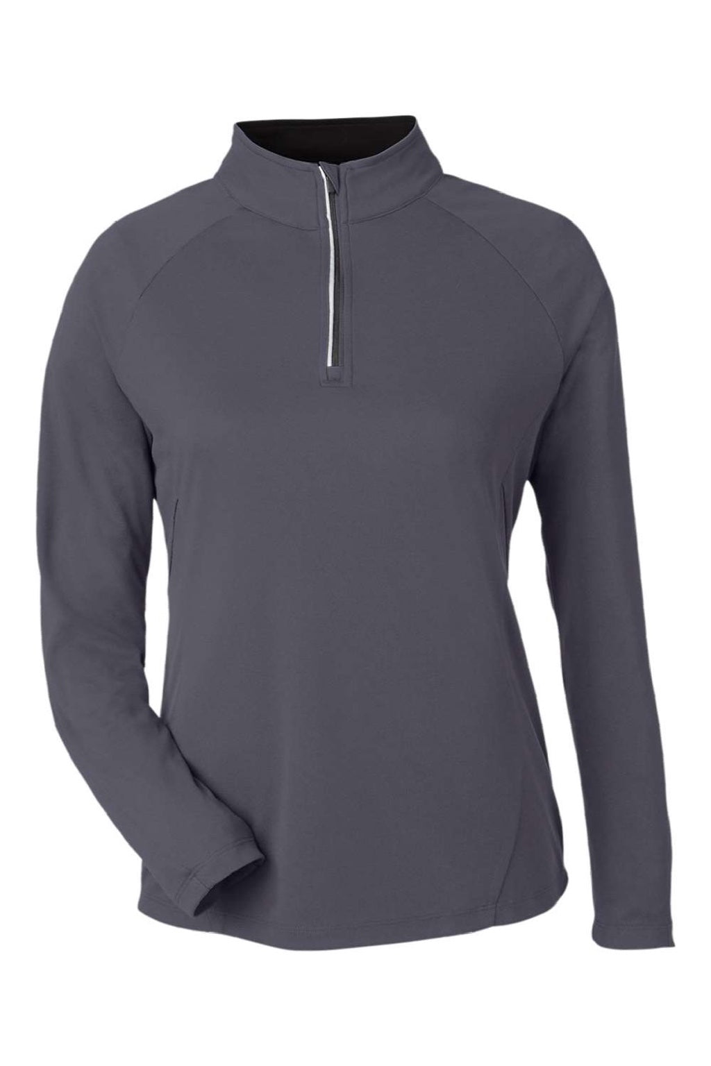 Core 365 CE418W Womens Origin Performance Pique 1/4 Zip Sweatshirt Carbon Grey/Black Flat Front