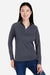 Core 365 CE418W Womens Origin Performance Pique 1/4 Zip Sweatshirt Carbon Grey/Black Model Front