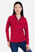 Core 365 CE418W Womens Origin Performance Pique 1/4 Zip Sweatshirt Classic Red/Carbon Grey Model Front