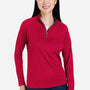 Core 365 Womens Origin Moisture Wicking Performance Pique 1/4 Zip Sweatshirt - Classic Red/Carbon Grey - Coming Soon