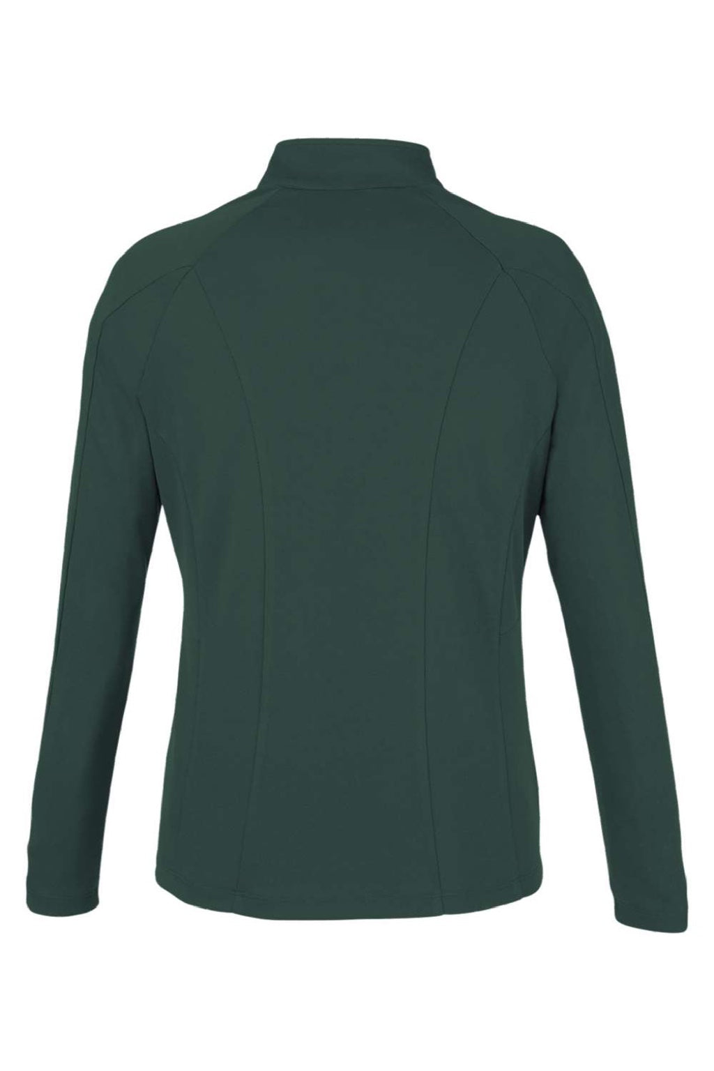 Core 365 CE418W Womens Origin Performance Pique 1/4 Zip Sweatshirt Forest Green/Carbon Grey Flat Back
