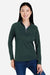 Core 365 CE418W Womens Origin Performance Pique 1/4 Zip Sweatshirt Forest Green/Carbon Grey Model Front