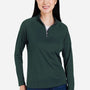 Core 365 Womens Origin Moisture Wicking Performance Pique 1/4 Zip Sweatshirt - Forest Green/Carbon Grey - Coming Soon
