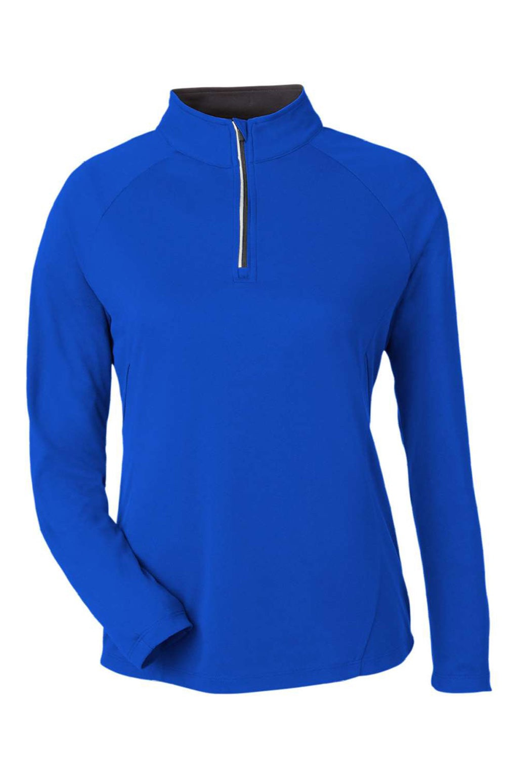 Core 365 CE418W Womens Origin Performance Pique 1/4 Zip Sweatshirt True Royal Blue/Carbon Grey Flat Front