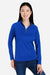 Core 365 CE418W Womens Origin Performance Pique 1/4 Zip Sweatshirt True Royal Blue/Carbon Grey Model Front