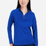 Core 365 Womens Origin Moisture Wicking Performance Pique 1/4 Zip Sweatshirt - True Royal Blue/Carbon Grey - Coming Soon