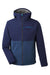 Vineyard Vines O001647 Mens On The Go Packable Full Zip Hooded Rain Jacket Navy Blue Blazer Flat Front
