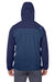 Vineyard Vines O001647 Mens On The Go Packable Full Zip Hooded Rain Jacket Navy Blue Blazer Model Back