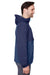 Vineyard Vines O001647 Mens On The Go Packable Full Zip Hooded Rain Jacket Navy Blue Blazer Model Side