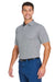Swannies Golf SW2200 Mens Tanner Printed Short Sleeve Polo Shirt Glacier/Black Model Side