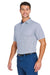 Swannies Golf SW2200 Mens Tanner Printed Short Sleeve Polo Shirt Navy Blue Model Side