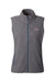 Vineyard Vines O001412 Womens Harbor Fleece Full Zip Vest Heather Charcoal Grey Flat Front