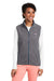 Vineyard Vines O001412 Womens Harbor Fleece Full Zip Vest Heather Charcoal Grey Model Front