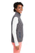 Vineyard Vines O001412 Womens Harbor Fleece Full Zip Vest Heather Charcoal Grey Model Side