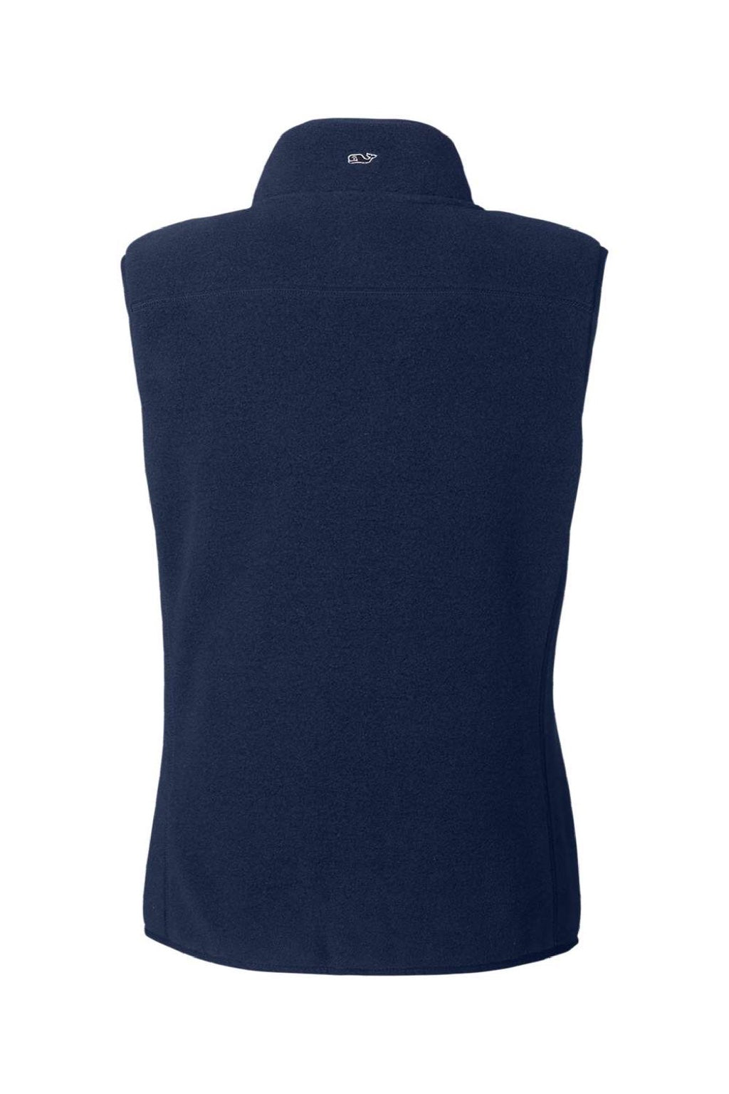 Vineyard Vines O001412 Womens Harbor Fleece Full Zip Vest Vineyard Navy Blue Flat Back