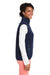 Vineyard Vines O001412 Womens Harbor Fleece Full Zip Vest Vineyard Navy Blue Model Side
