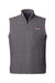 Vineyard Vines O001401 Mens Harbor Fleece Full Zip Vest Heather Charcoal Grey Flat Front