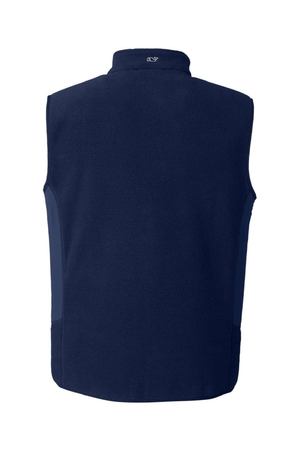 Vineyard Vines O001401 Mens Harbor Fleece Full Zip Vest Vineyard Navy Blue Flat Back