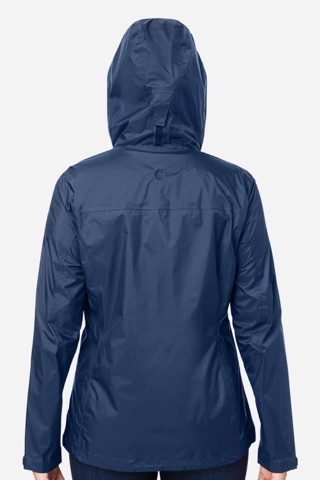 Marmot M15866 Womens PreCip Eco Full Zip Rain Jacket Arctic Navy Blue Model Back
