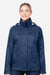 Marmot M15866 Womens PreCip Eco Full Zip Rain Jacket Arctic Navy Blue Model Front